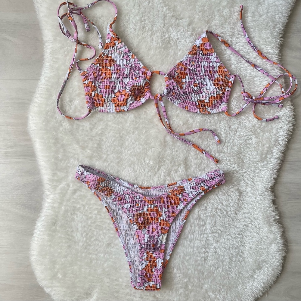 Floral Smocked Bikini